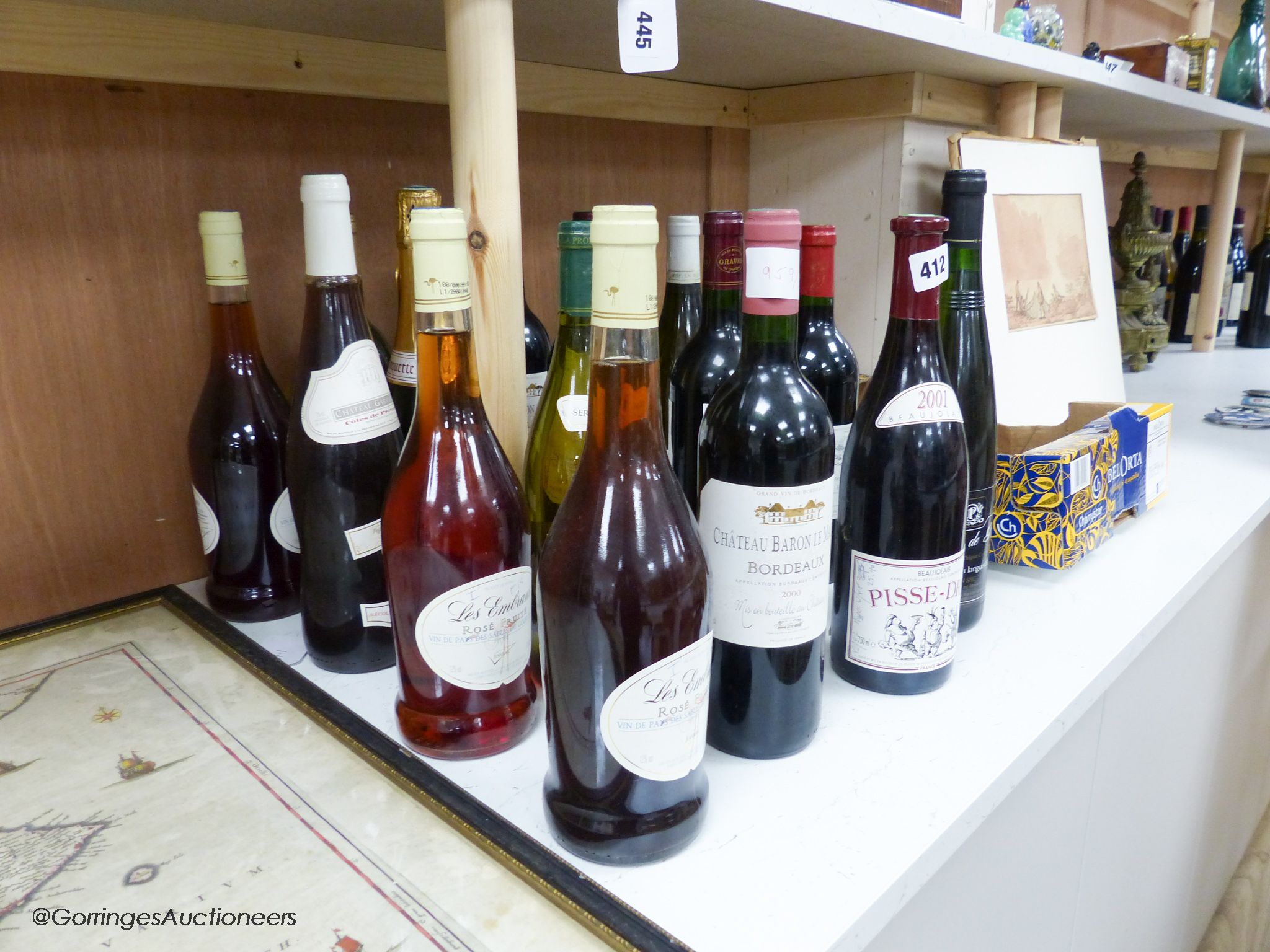 Sixteen bottles of mixed wines